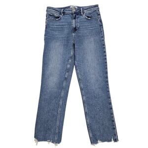 PAIGE Sarah Slim Crop Denim Jeans with Destroyed Hem in Skysong Wash Size 29